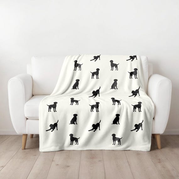 Black Labrador Minky Fleece Blanket, Black Lab, Black Lab Baby Blanket, Mom Gift, New Puppy Gift, Minky Fleece, Dog Blankets