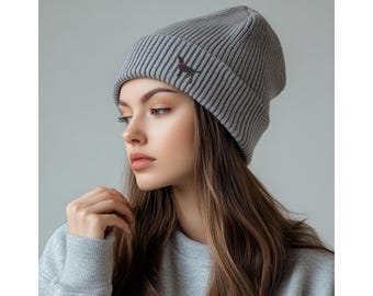 Embroidered Black Labrador Knit Beanie Black Lab Winter Hat Labrador Retriever Gift Black Lab Mixed Gift Lab Dad Gift Hat Ski Hat