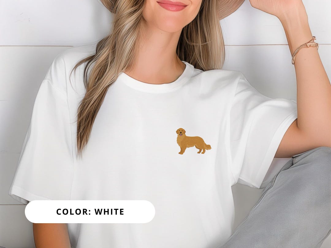 Embroidered Golden Retriever Shirt Golden Retriever Gift Golden Lover ...