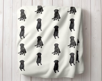 Watercolor Black Lab Minky Fleece Blanket Black Labrador Baby Blanket Labrador Retriever Nursery Decor Black Lab Gift Dog Lover Baby Shower