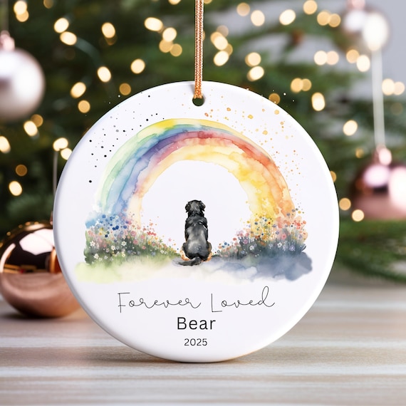Personalized Pet Memorial Ornament Rainbow Bridge Ornament Dog Loss Gift Bernese Mountain Dog Ornament Forever Loved Ornament Berner Gift