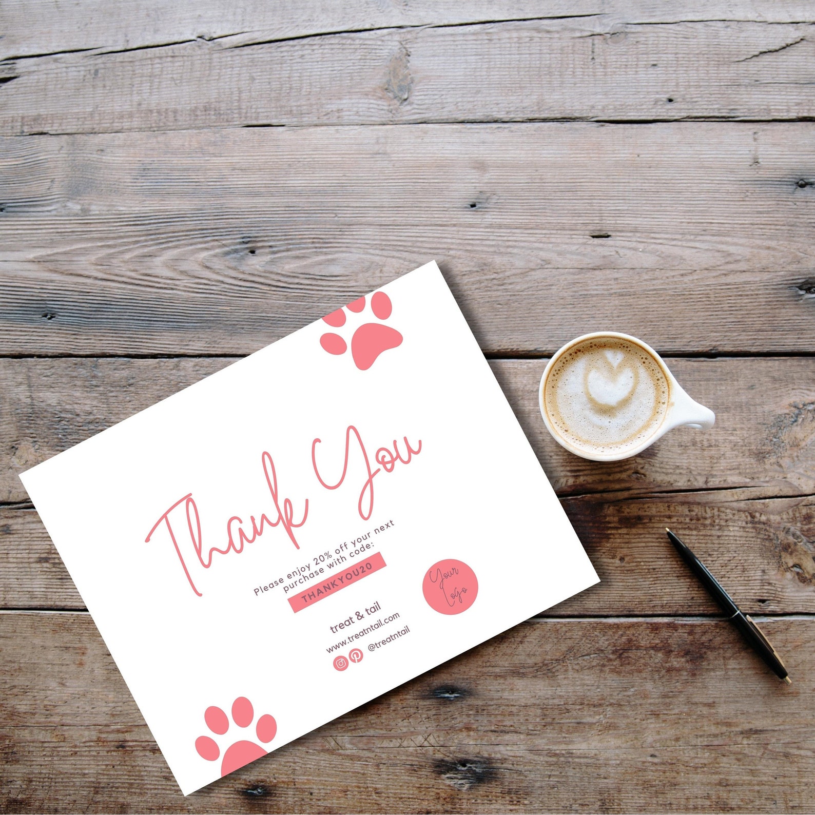 Thank You Card for Pet Business Dog Sitting Pet Sitting Pet Etsy