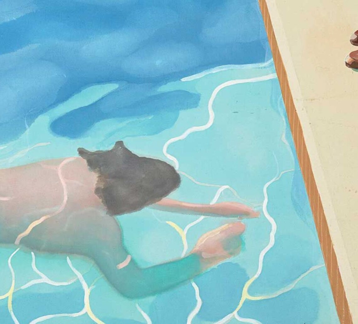 David Hockney 'Pool with Two Figures' 24x36 Inch | Etsy
