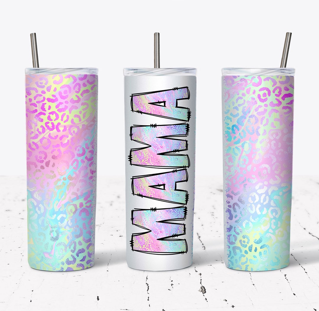 20 OZ Seamless Iridescent Leopard Mama Sublimation Tumbler Design ...