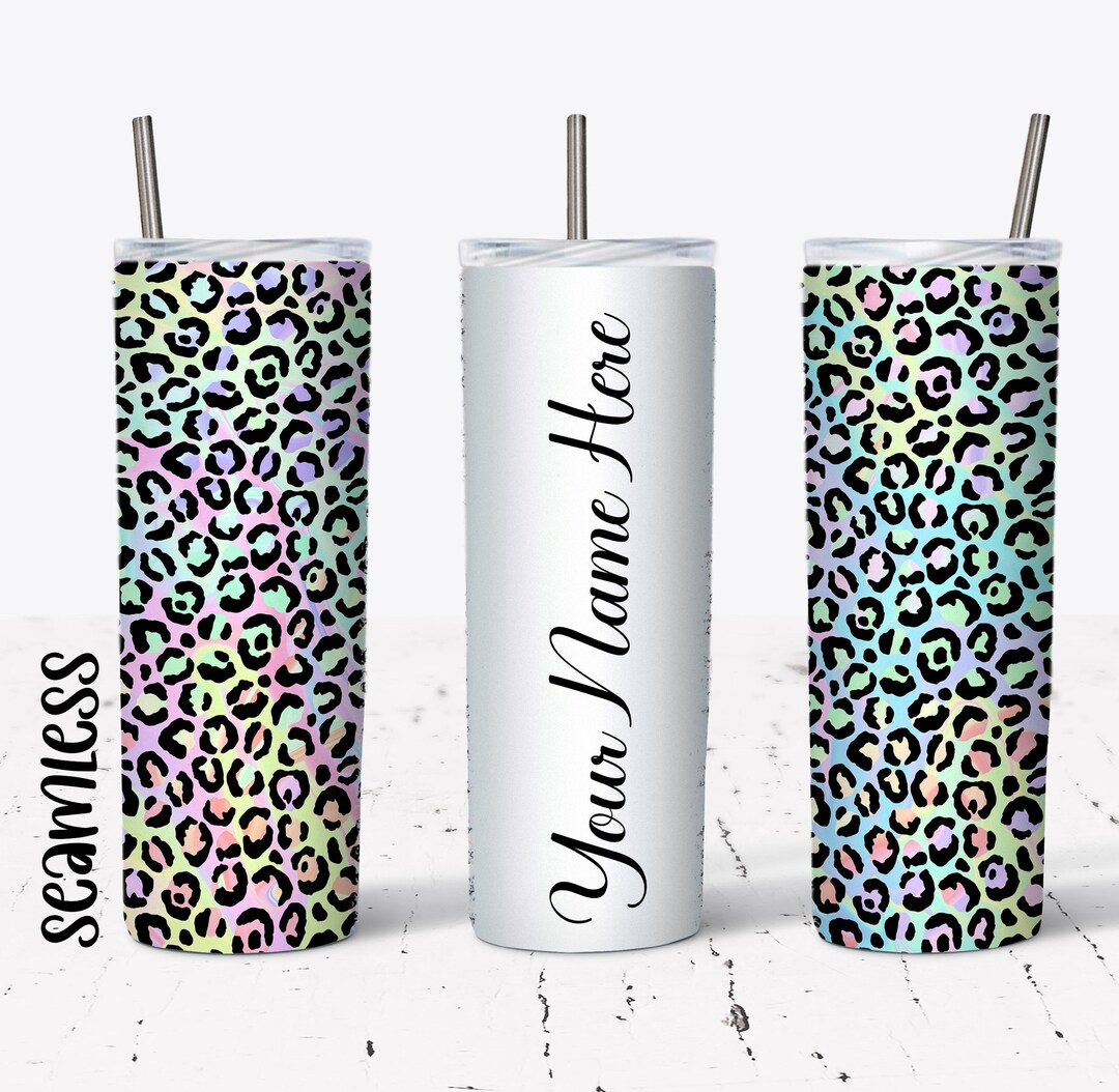 20 OZ Seamless Iridescent Leopard Sublimation Skinny Tumbler Design ...