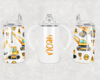 Costruzione Sippy Cup Sublimation Wrap - 12 Oz Straight Girls Sippy Cup Tumbler Design PNG - Download digitale