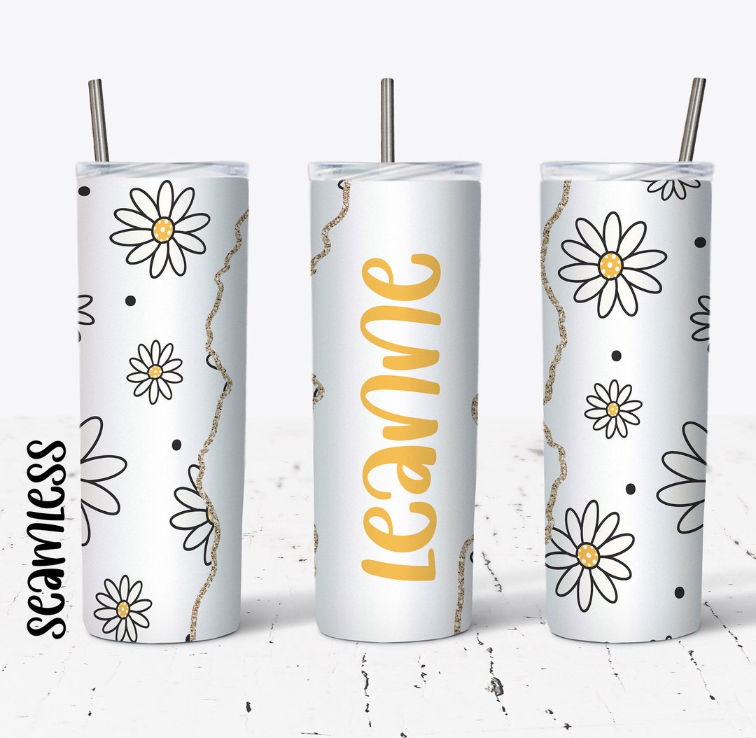 Daisy Flower Tumbler Wrap - 20 Oz Skinny Tumbler Sublimation Design ...