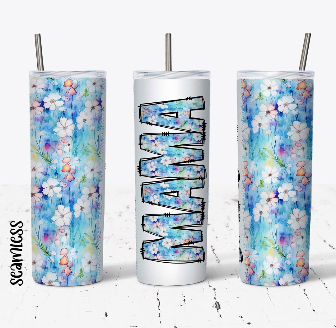 Floral Mama Tumbler Wrap - 20 Oz Skinny Tumbler - Sublimation Design ...