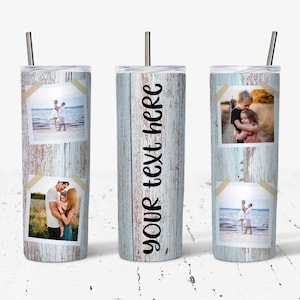 20 Unze rustikales Holz Foto Sublimation Skinny Tumbler Design - Gerade und konische Sublimation Wrap Design - Tumble PNG - Fügen Sie Ihren Text / Design hinzu