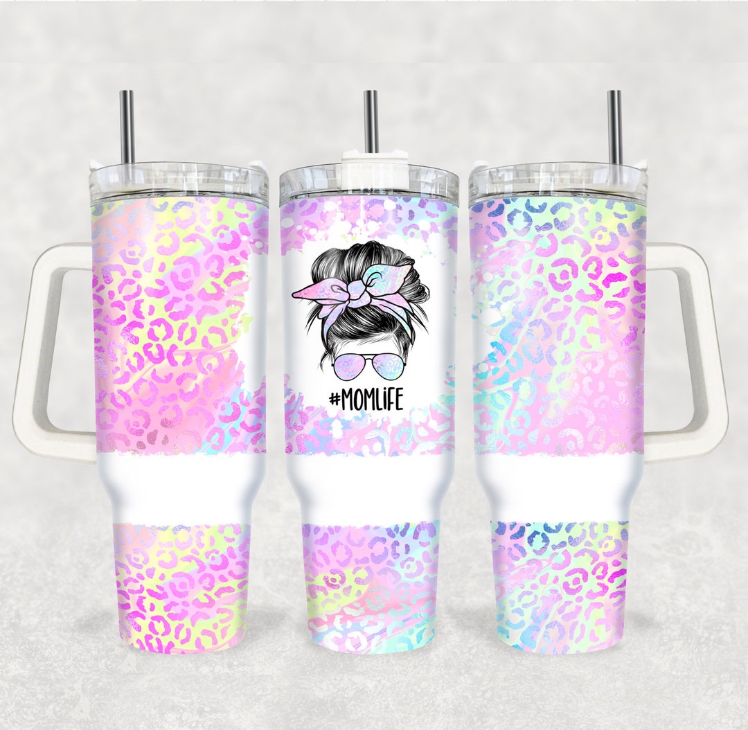 Leopard Mom Life 40oz Quencher Tumbler Wrap - Seamless PNG Tumbler ...
