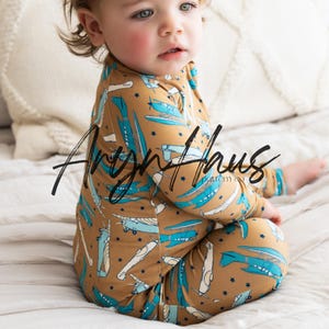Bambus Baby Pyjamas Neugeborenen Nachtwäsche Flugzeug Print Footie Pyjamas Baby Jungen Kleidung Neugeborene Schlafanzug Säugling Outfit Geschenk Set komfortabel weich