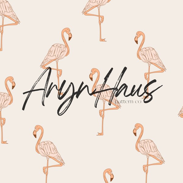 Minimalist Boho Flamingo Seamless Repeat Pattern