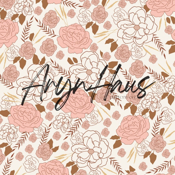 Vintage Magnolia Blooms Seamless Repeat Pattern, Floral Seamless