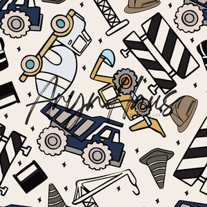 Edilizia, camion, utensili, motivo di ripetizione senza interruzioni, design senza interruzioni, design di motivo ripetuto