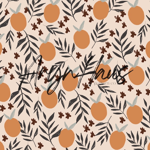 Boho Oranges Seamless Repeat Pattern