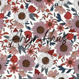 Boho Bliss Floral, 4OJ Seamless, Repeat Pattern JPG, Summer Seamless, Floral Print Seamless Pattern, Seamless Fabric Design