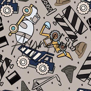 Edilizia, camion, utensili, motivo di ripetizione senza interruzioni, design senza interruzioni, design di motivo ripetuto