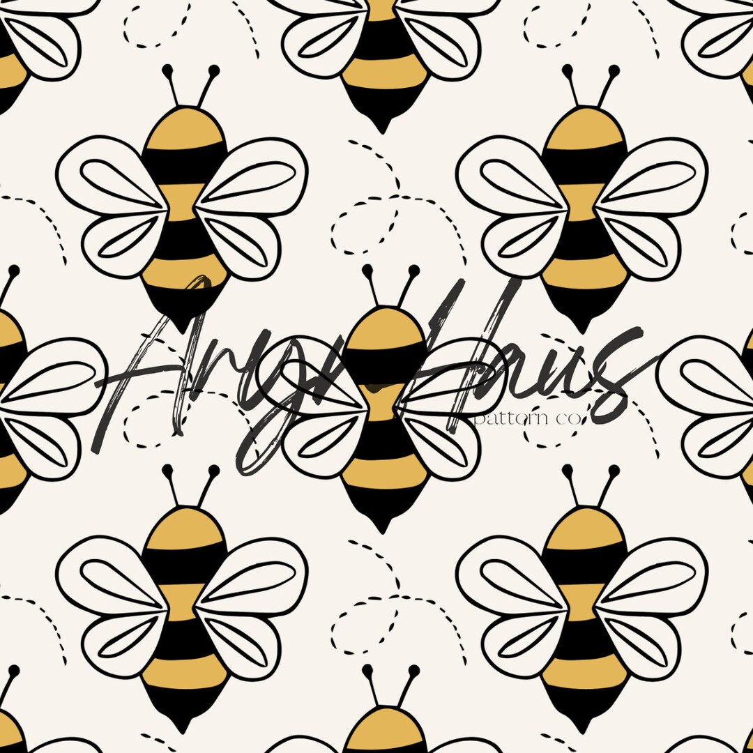 Bees, Honeybees, Seamless Papers, Repeat Pattern JPG - Etsy