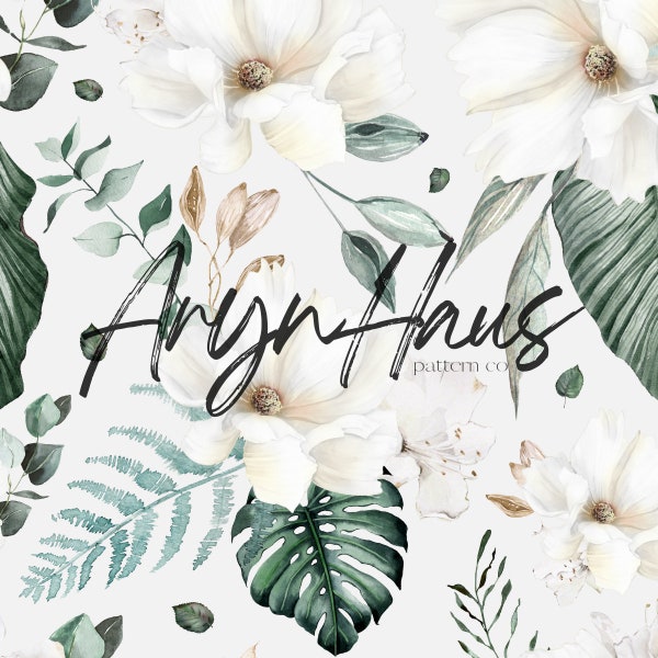 Watercolor Floral Seamless Repeat Pattern, Floral Seamless