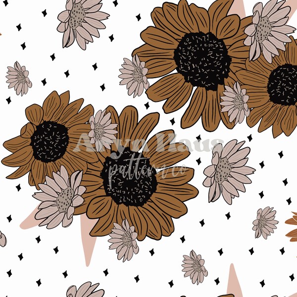CUSTOM FOR ALLIE - Retro Boho Sunflowers