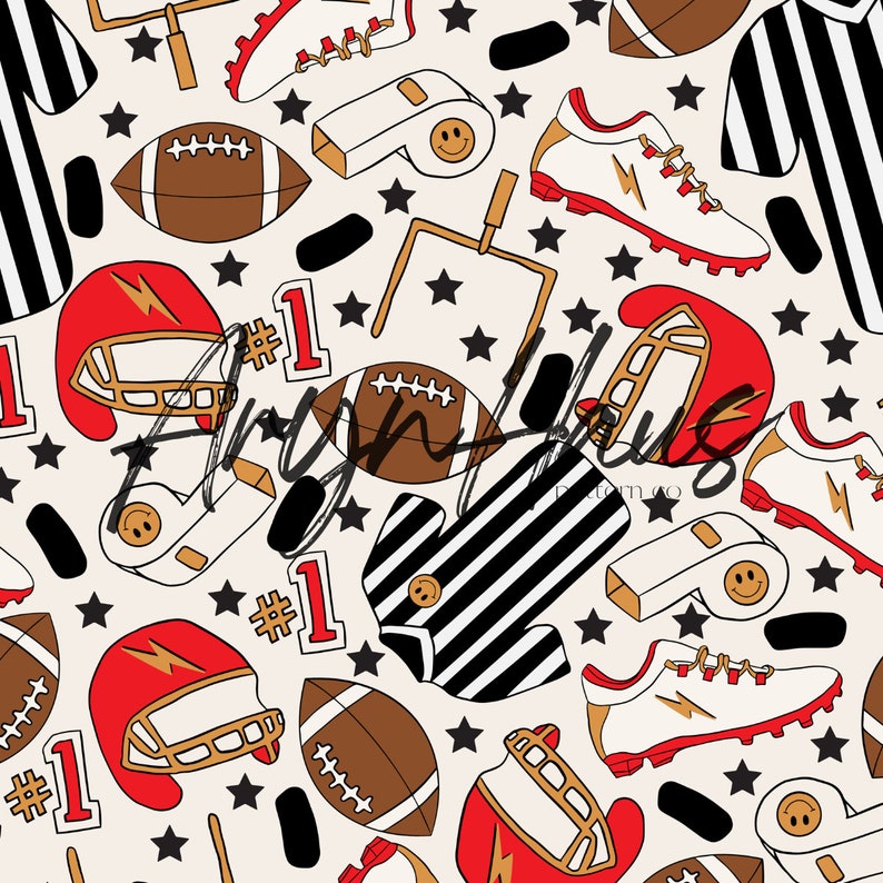 Football, Seamless Papers, Repeat Pattern JPG - Etsy