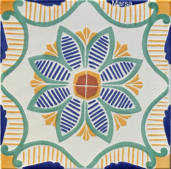 8x8 Mediterranean Ceramic Tiles Kitchen Tile Handmade Tile Hand Painted Tile  Pool Tile Bathroom Counter Wall Tile Decor20cmx20cm - Etsy