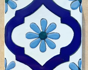 Azulejos de cerámica marroquíes mediterráneos de 4x4, mosaicos para salpicadero de piscina, azulejos impermeables, decoración de pared, azulejos auténticos pintados a mano