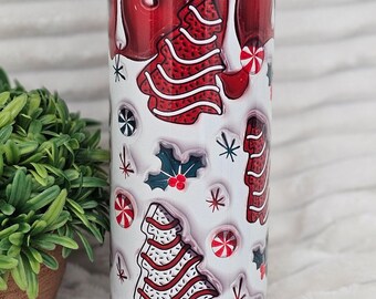 Christmas Cookies Tumbler | Christmas Coffee Tumbler | Christmas Tumbler With Peppermint