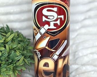 49ers Tumbler: 20oz Stainless Steel Travel Cup, Football Fan Gift