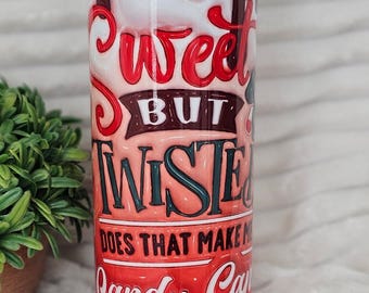 Candy Cane Tumbler: 20oz Insulated Stainless Steel Christmas Cup