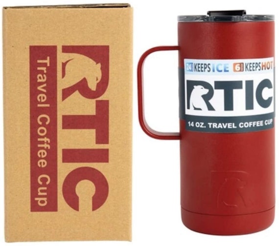 RTIC 16 oz Coffee Travel Mug with Lid and Handle, Stainless Steel