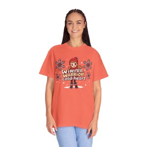 Cycling Humor Winter Warrior Girl Christmas Unisex T-shirt, Cycling Gift for Friends, Funny Cycling Tee, Bicycle Shirt, Gift for Cyclists
