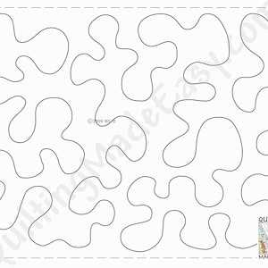 May include: A black and white quilting pattern featuring a repeating design of organic, amoeba-like shapes. The design is printed on a white background. The text "©2000 WLD" is visible. The lower right corner has the text "QUILTING MADE EASY".