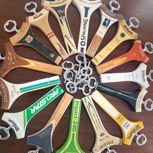 Wooden Tennis Racket Bottle Opener