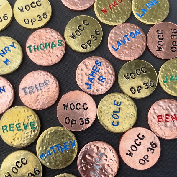 Golf Ball Markers - Hand Stamped and Painted