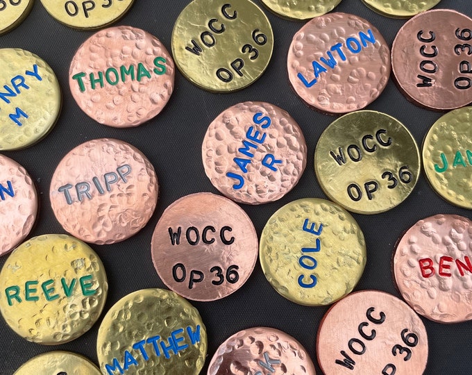 Golf Ball Markers - Hand Stamped and Painted