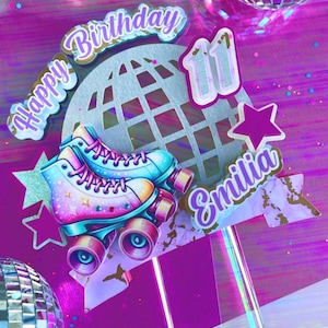 Roller Skate Cake Topper,Retro Roller Skate Cake Party,Groovy Roller Skating Birthday,Retro Disco Party,Cake topper skate.