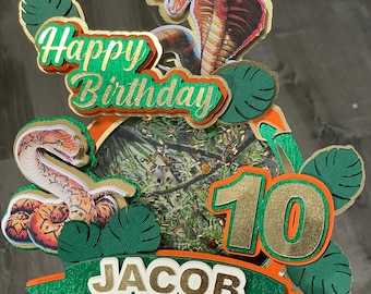 Adorno para tarta de serpiente, adorno para tarta de serpiente, adorno para tarta de reptiles, adorno para fiesta de reptiles, cumpleaños de serpiente, adorno para tarta de serpiente, fiesta de serpiente, Serpiente