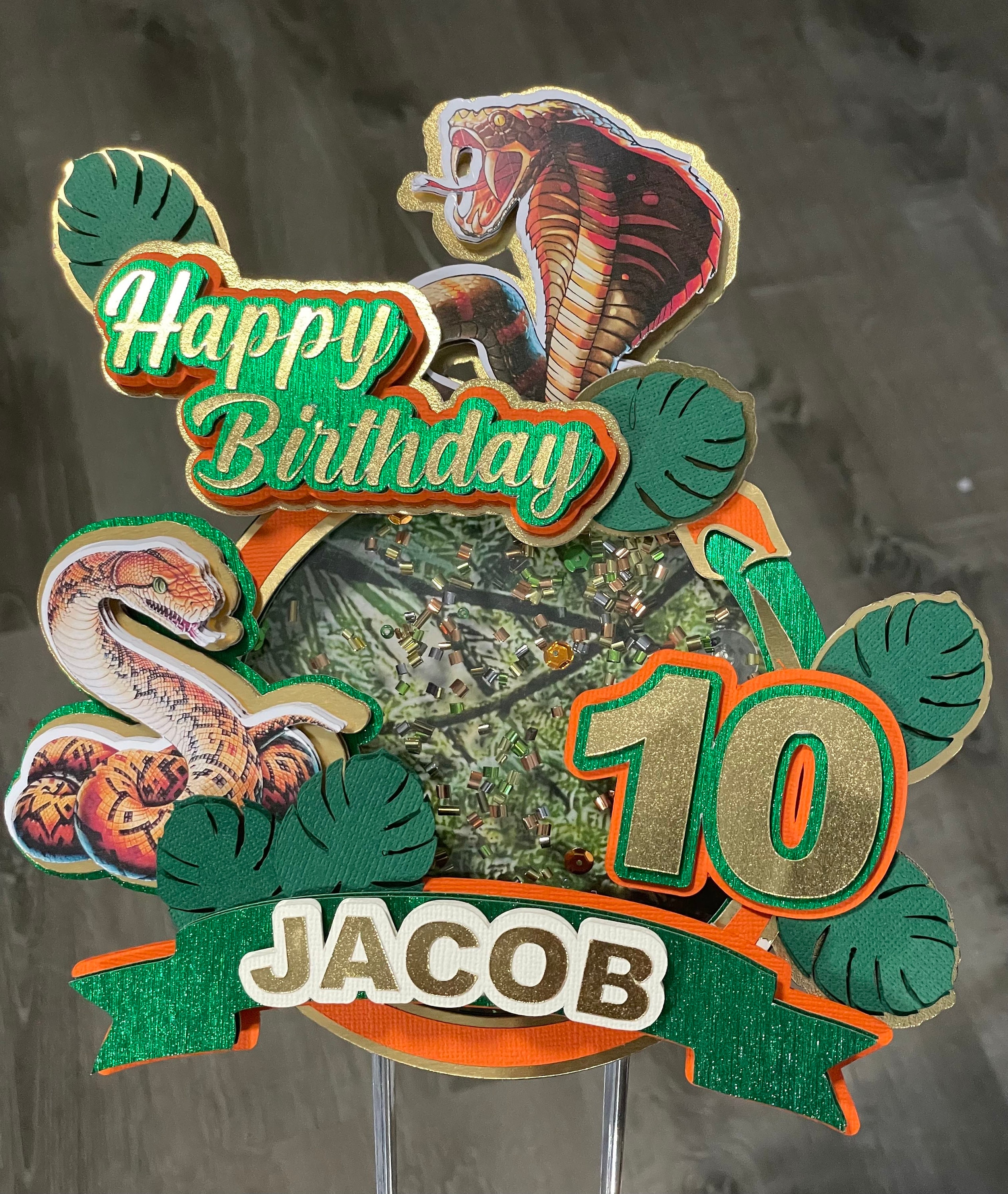 Snake Cake Topper, Snake Topper, Reptilescake Topper , Party Reptiles