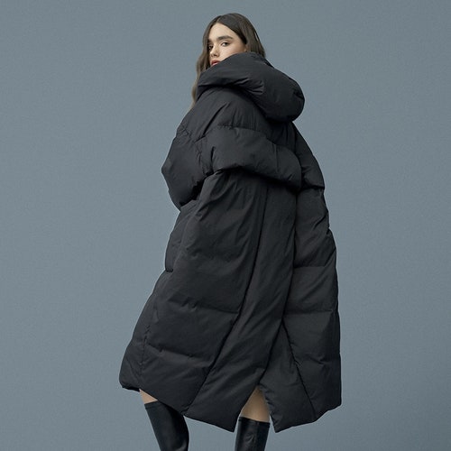 Oversized Duck Down Winter Coat for Women Thick Warm Hooded - Etsy