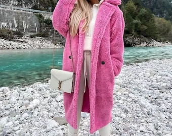 YYF Womens Faux Fox Fur Coat Fluffy Short Parka Long Sleeve V Neck Overcoat YYF Womens Faux Fox Fur Coat Fluffy Short Parka Long Sleeve V Neck Overcoat