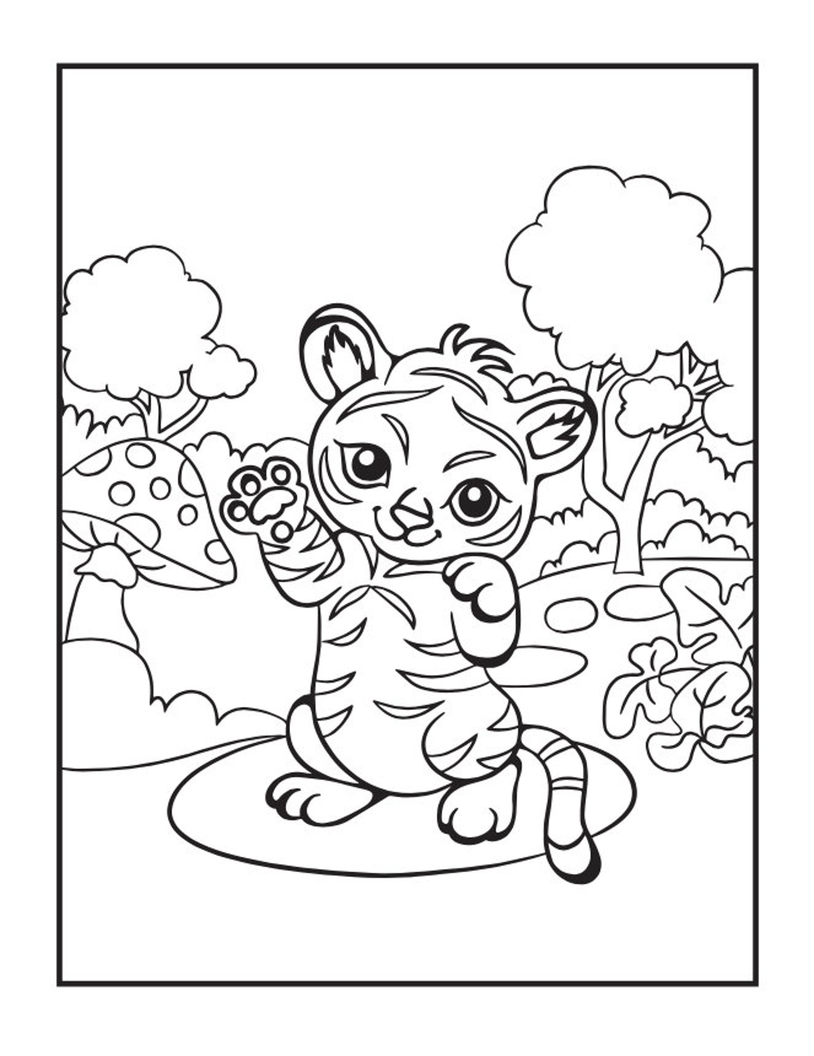 12 Tiger Coloring Pages for Kids! - Etsy