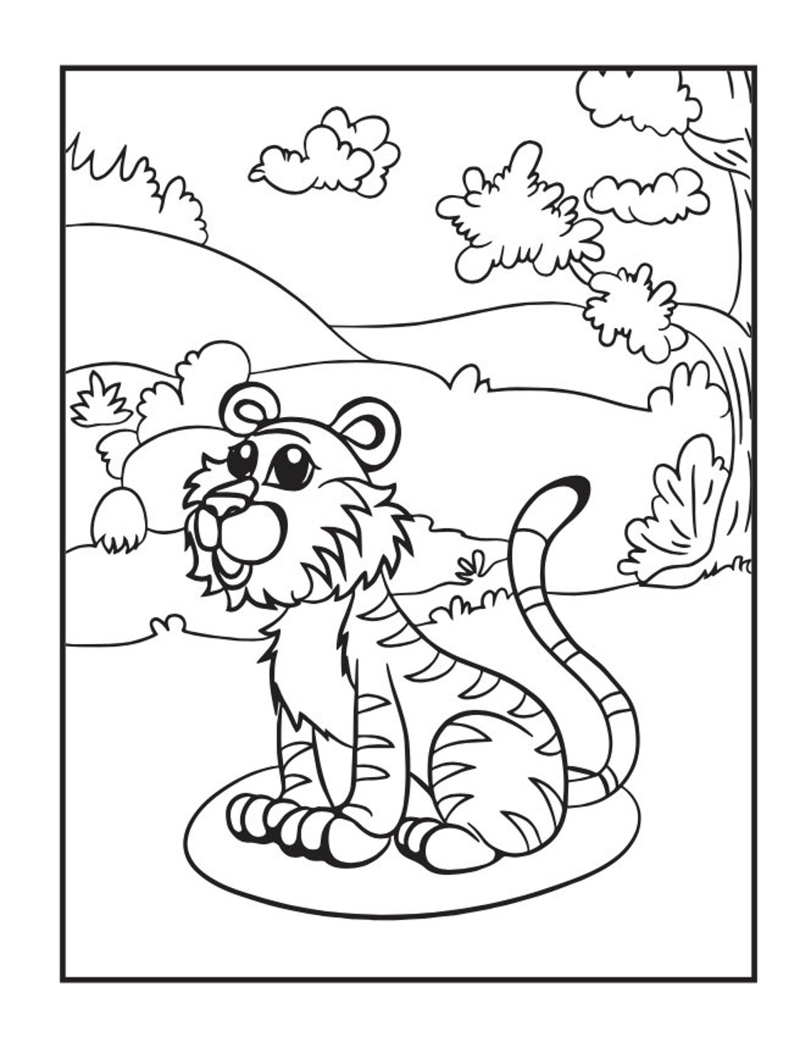 12 Tiger Coloring Pages for Kids! - Etsy