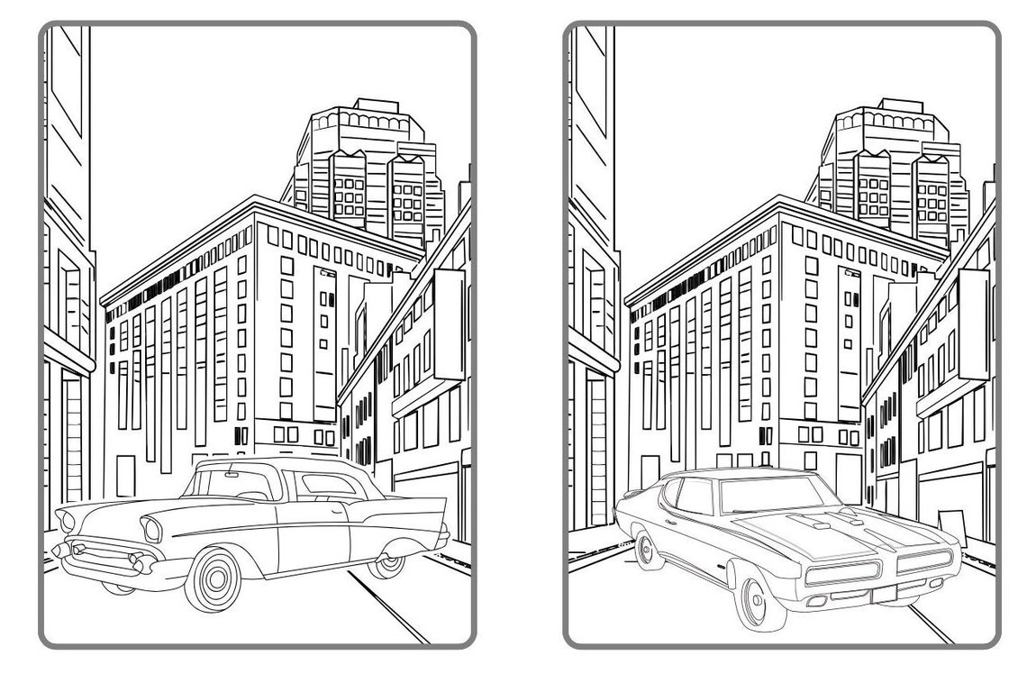 40 Car Coloring Pages, 40 Coloring Pages for Children and Adults