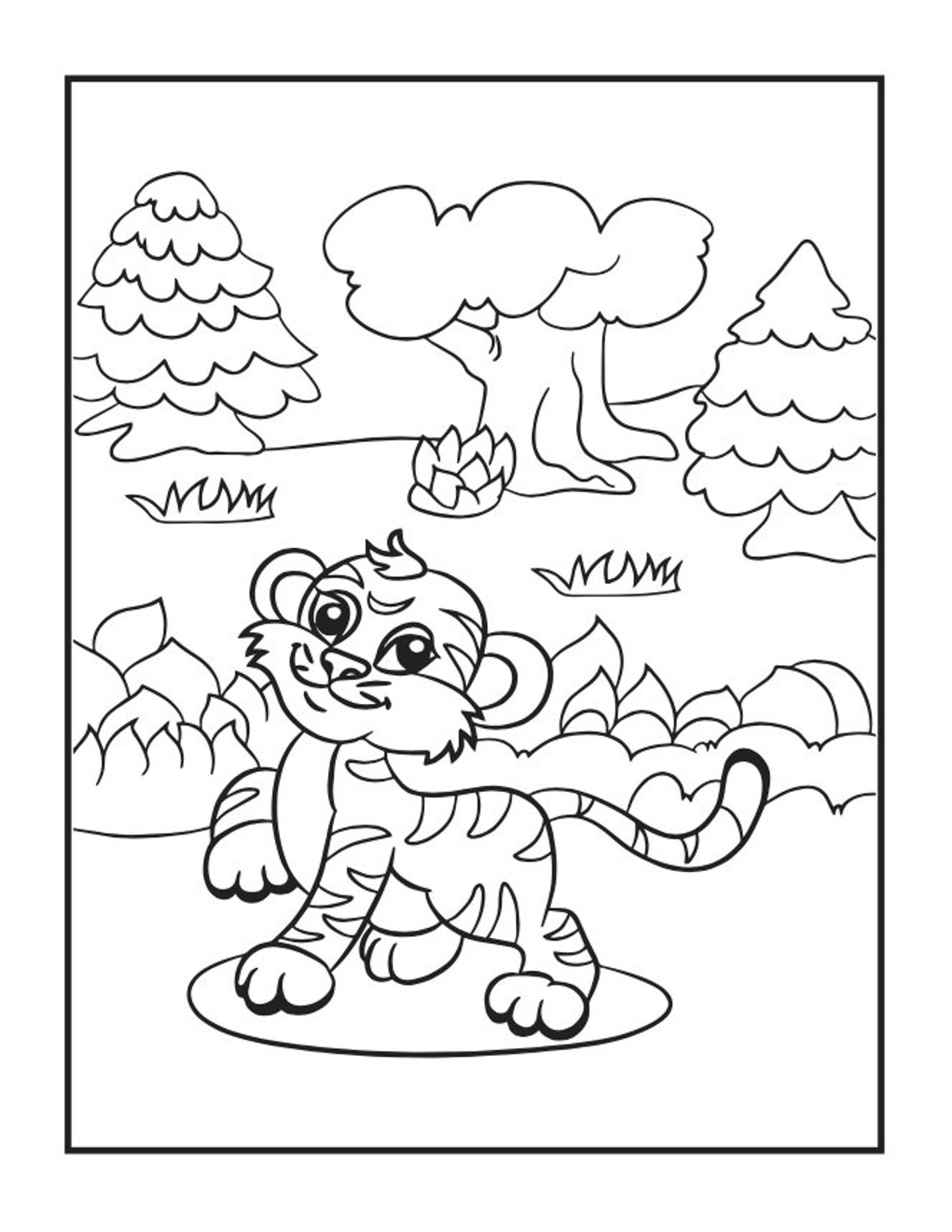 12 Tiger Coloring Pages for Kids! - Etsy