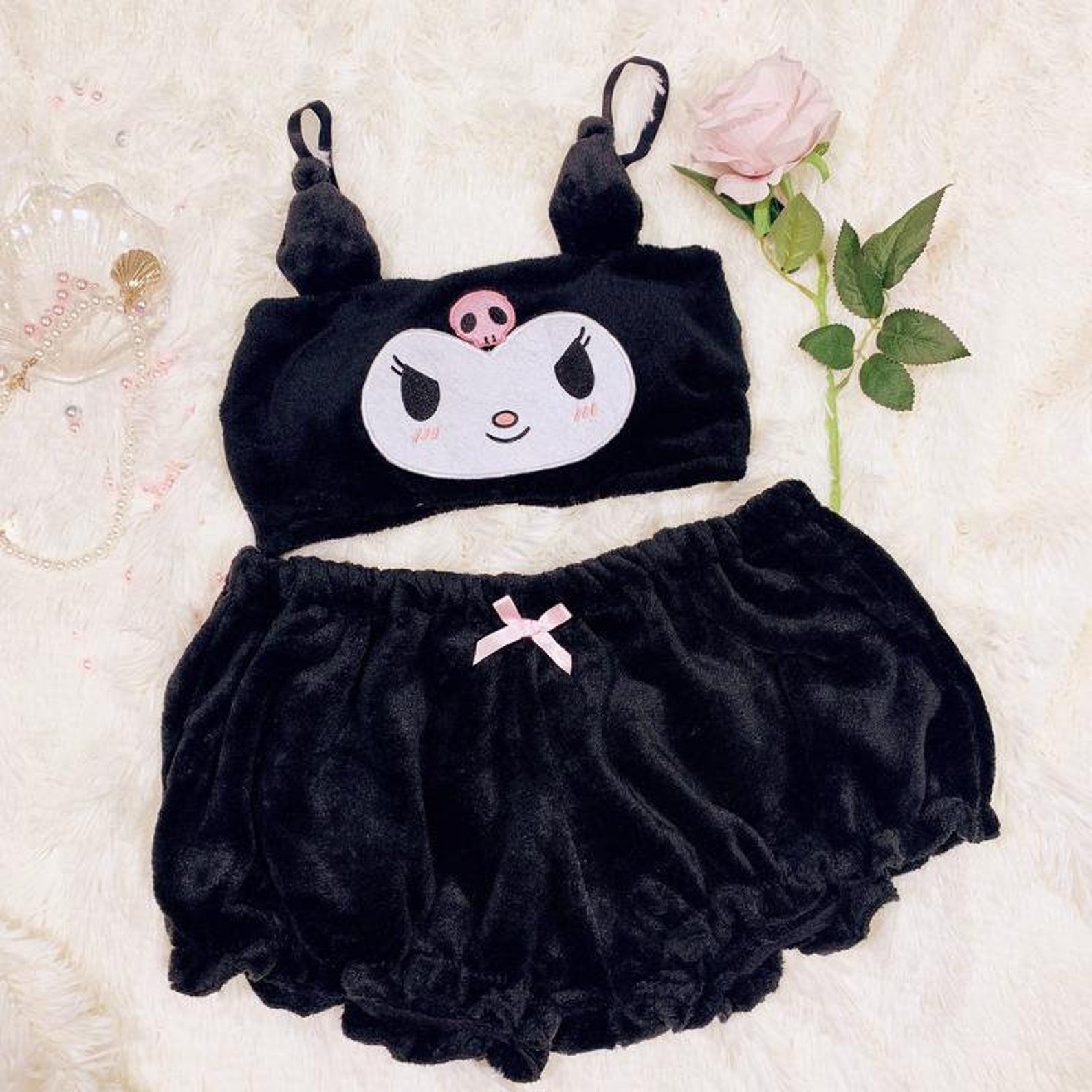 Kawaii Sexy Cute Kuromi Lingerie Pajamas Set Etsy