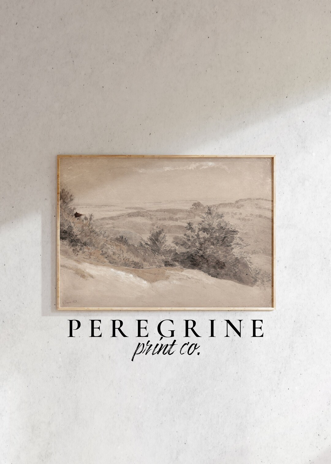 Neutral Drawing Neutral Landscape Vintage Wall Art Minimalist Print
