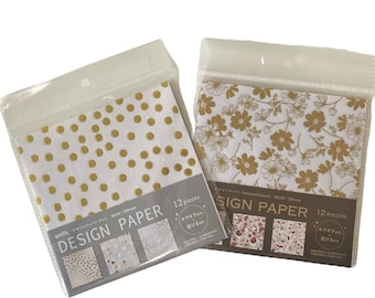 Amifa Design Paper/Dot, Autumn Classic/Lot de 2/150 mm x 150 mm, 12 feuilles x 2/Papier origami, Origami pliable DIY
