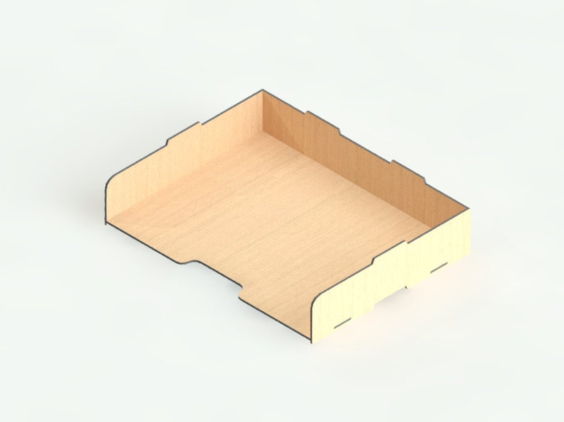 May include: A wooden desk organizer with a light brown interior and a light yellow exterior. The organizer has a rectangular shape and is made of wood.