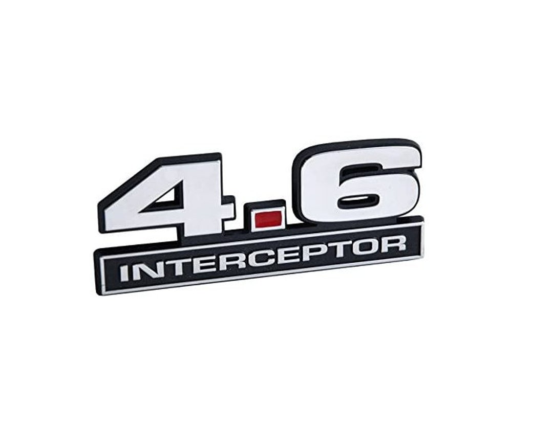 4.6 Liter Interceptor Engine Crown Vic Emblem in Chrome Black and Red ...